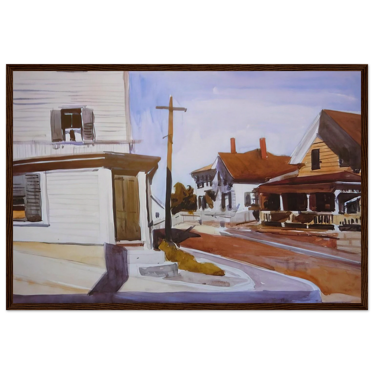 Street Corner Framed Poster | Edward Hopper Framed Prints Wall Art | Edward Hopper Print