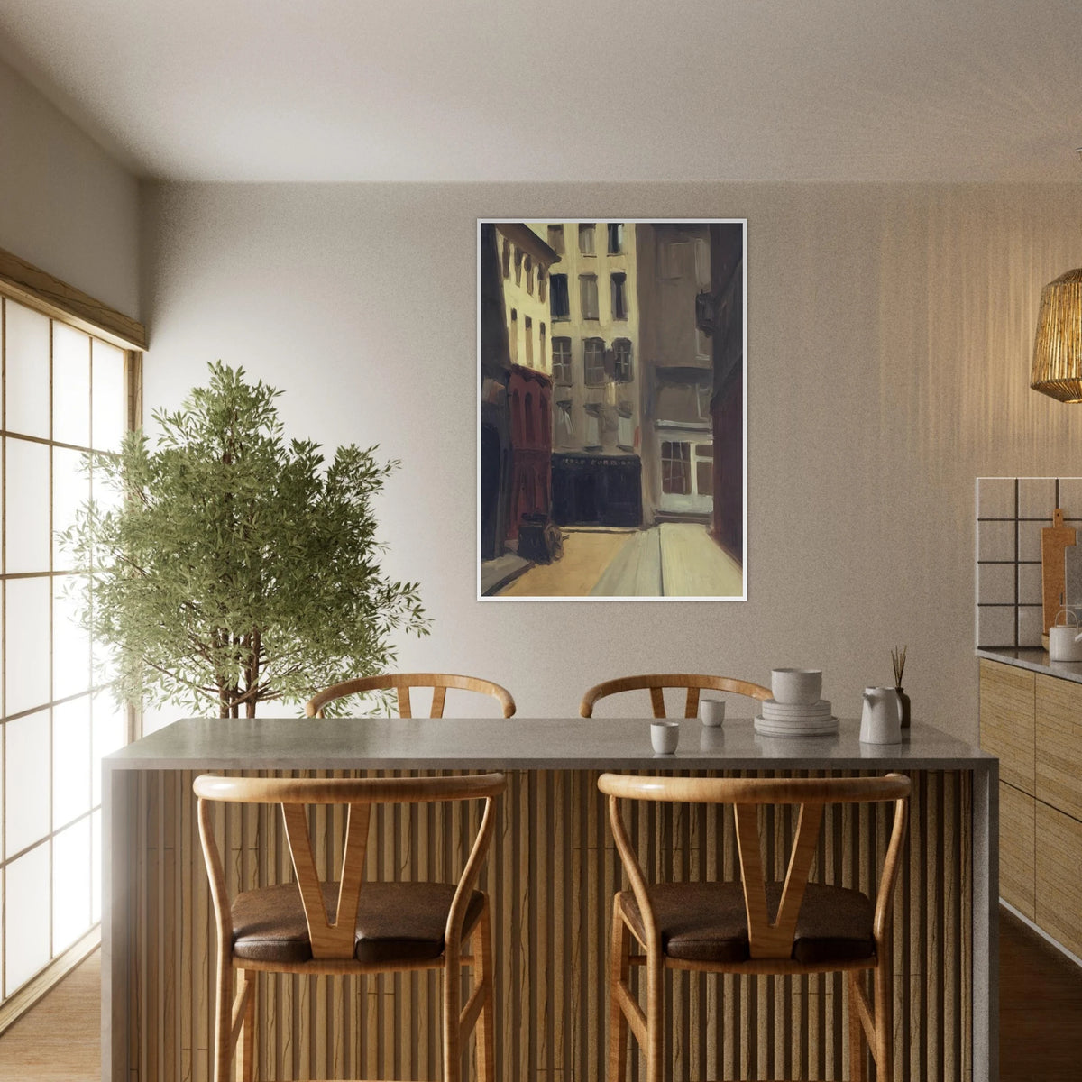 Paris Street Framed Poster | Edward Hopper Framed Prints Wall Art | Edward Hopper Print