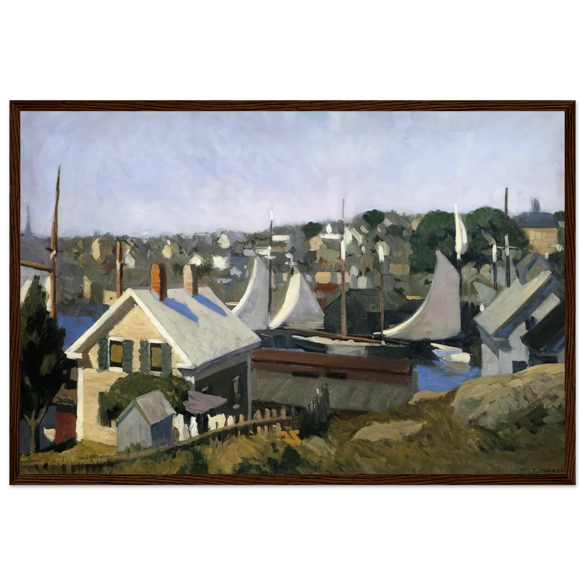 Gloucester Harbor Framed Poster | Edward Hopper Framed Prints Wall Art | Edward Hopper Print