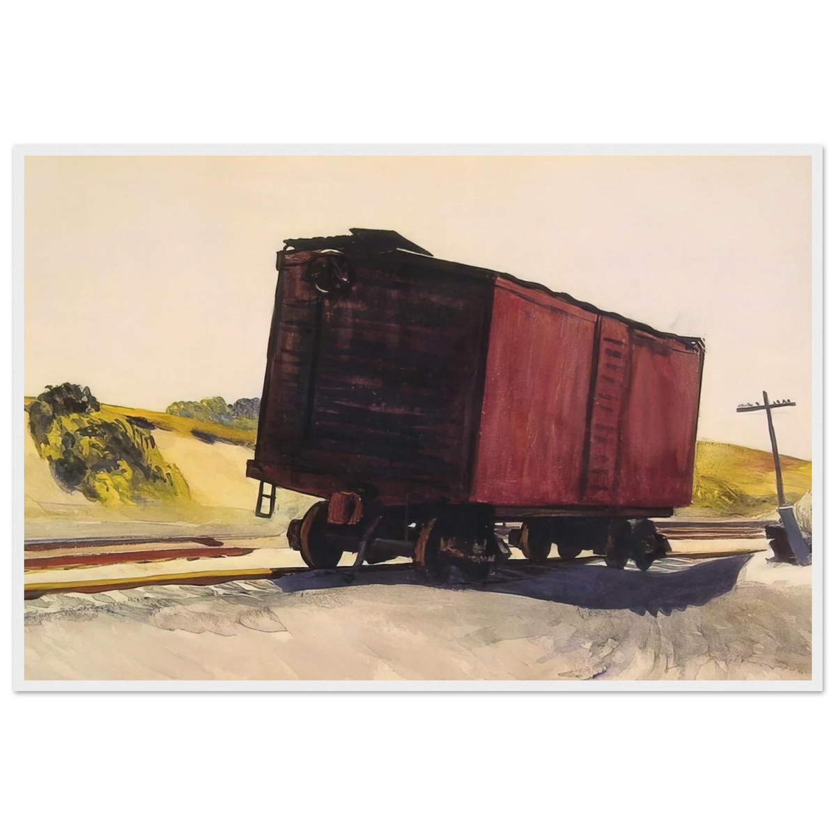 Freight Car at Truro Framed Poster | Edward Hopper Framed Prints Wall Art | Edward Hopper Print