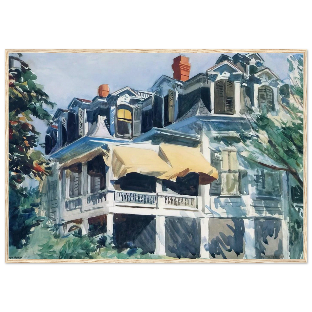 The Mansard Roof Framed Poster | Edward Hopper Framed Prints Wall Art | Edward Hopper Print