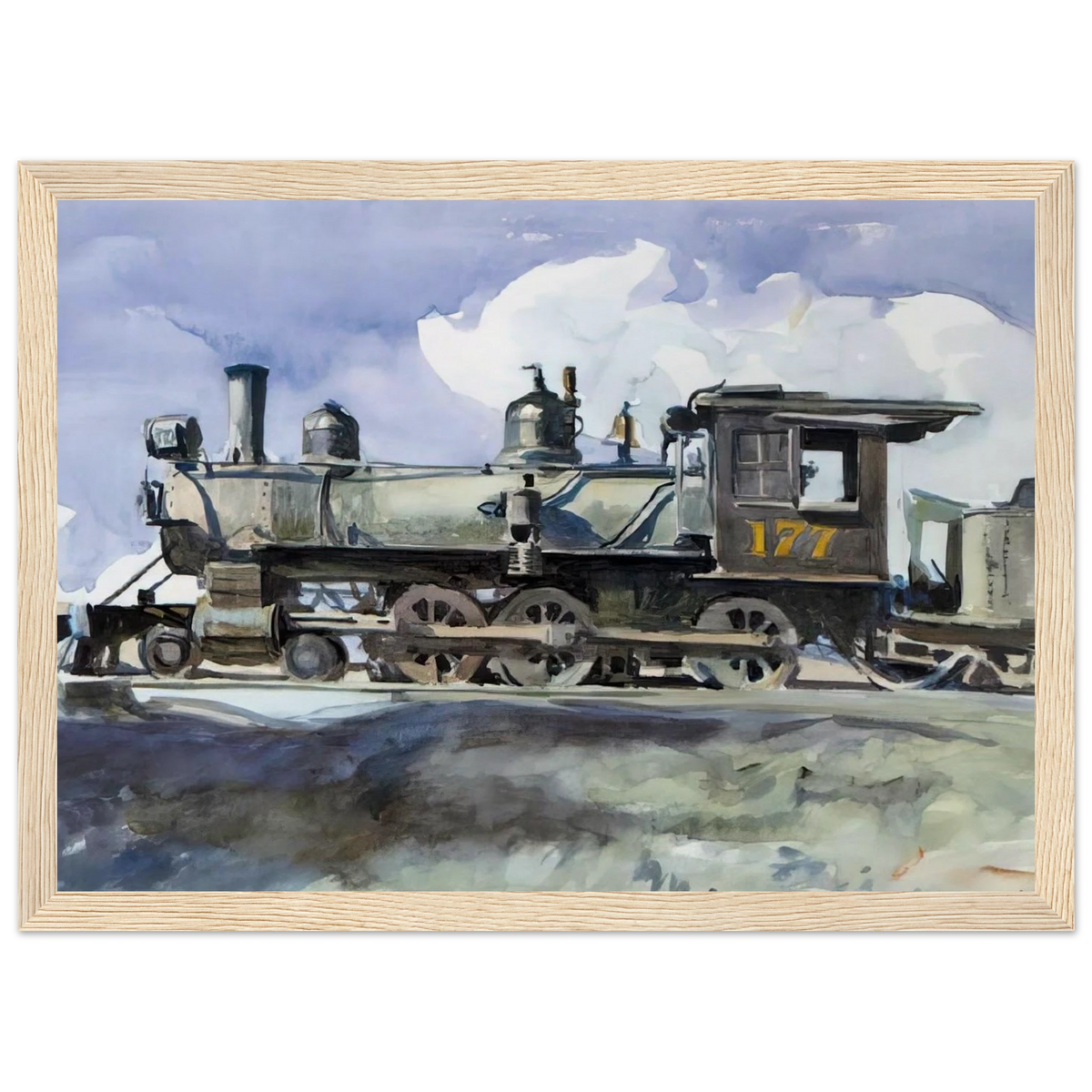 D. and R. G. Locomotive Framed Poster | Edward Hopper Framed Prints Wall Art | Edward Hopper Print