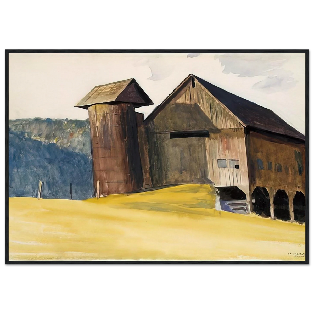 Barn and Silo, Vermont Framed Poster | Edward Hopper Framed Prints Wall Art | Edward Hopper Print