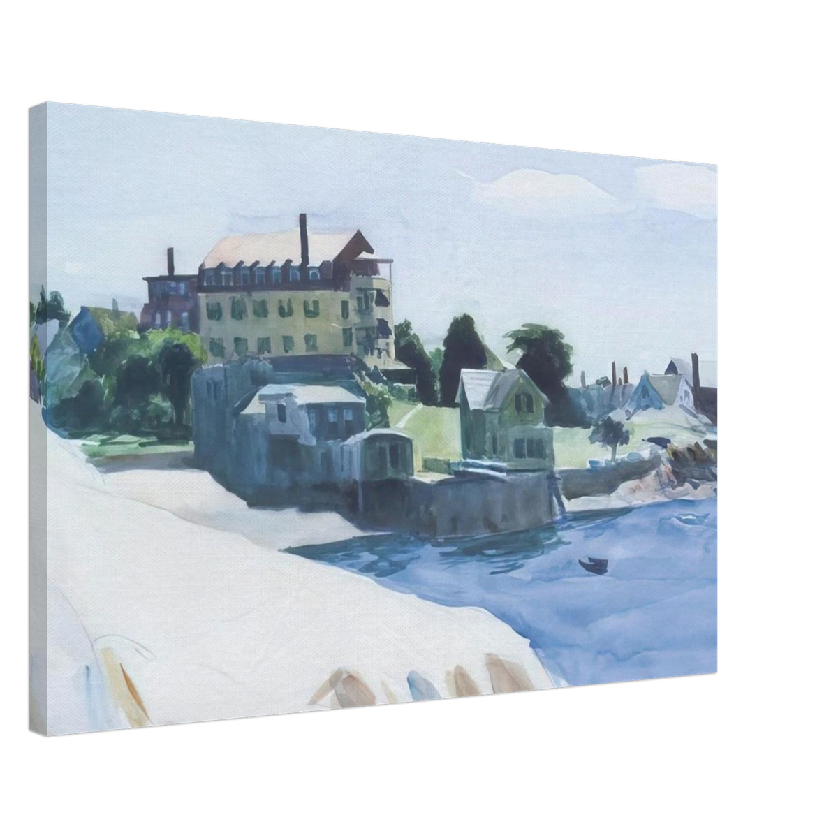 Small Town on Cove Canvas | Edward Hopper Canvas | Edward Hopper Print