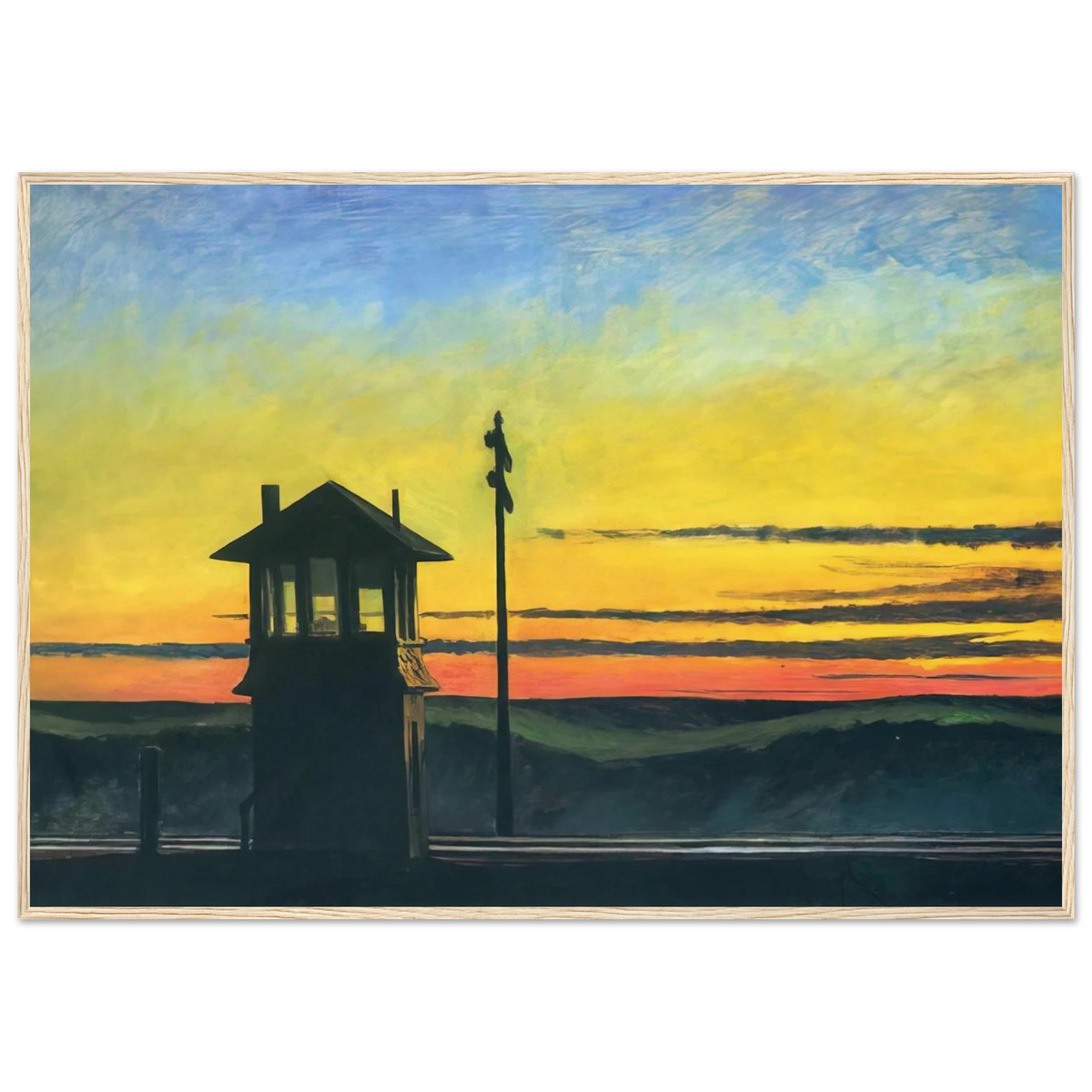 Railroad Sunset Framed Poster | Edward Hopper Framed Prints Wall Art | Edward Hopper Print