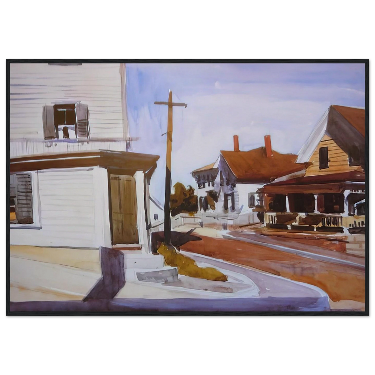 Street Corner Framed Poster | Edward Hopper Framed Prints Wall Art | Edward Hopper Print