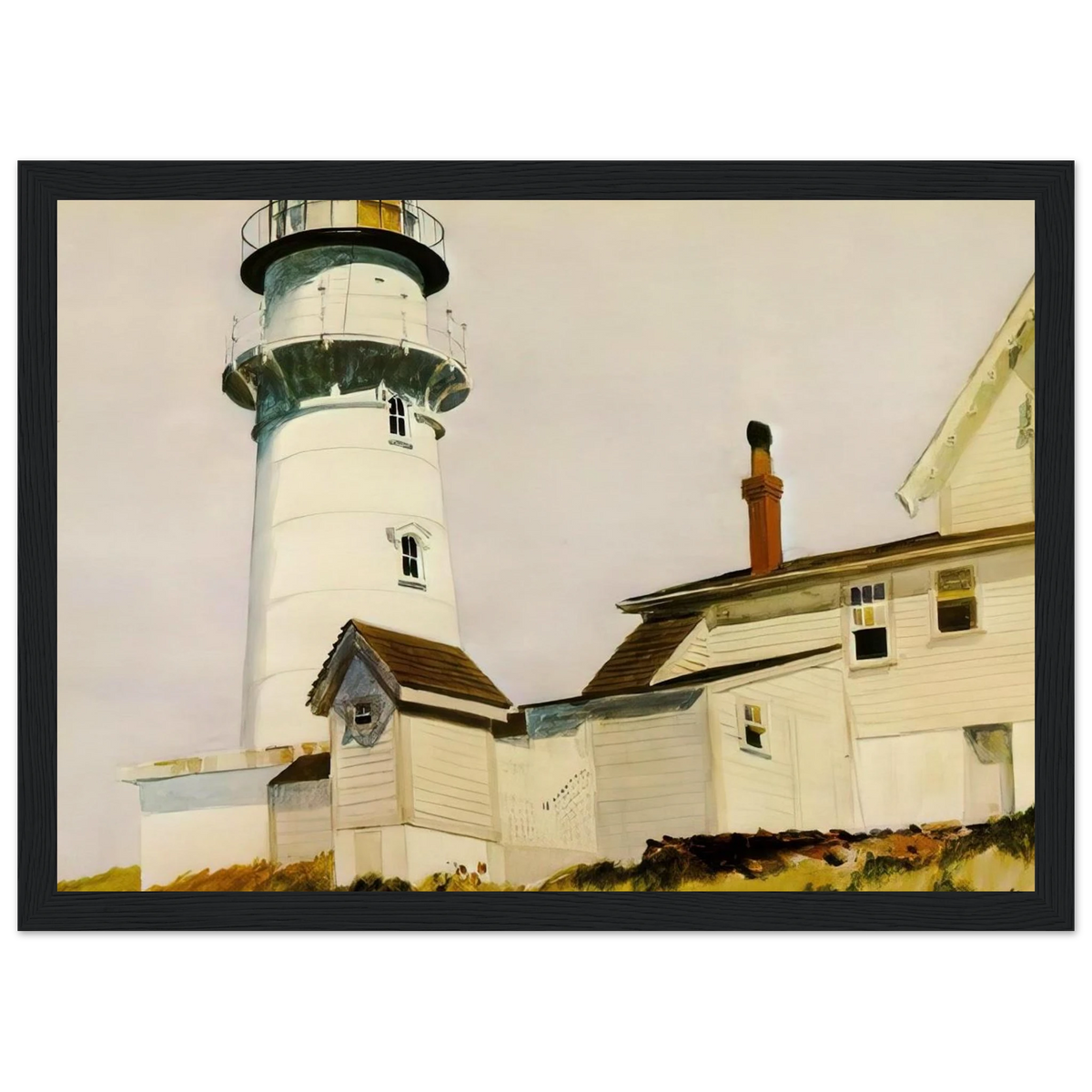Light at Two lights Framed Poster | Edward Hopper Framed Prints Wall Art | Edward Hopper Print