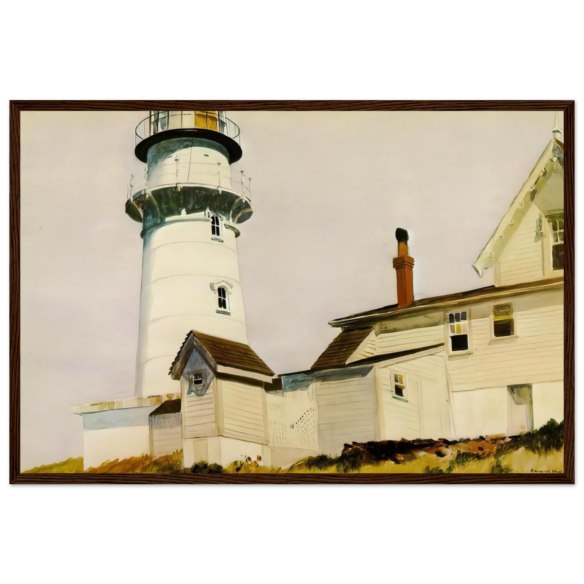 Light at Two lights Framed Poster | Edward Hopper Framed Prints Wall Art | Edward Hopper Print