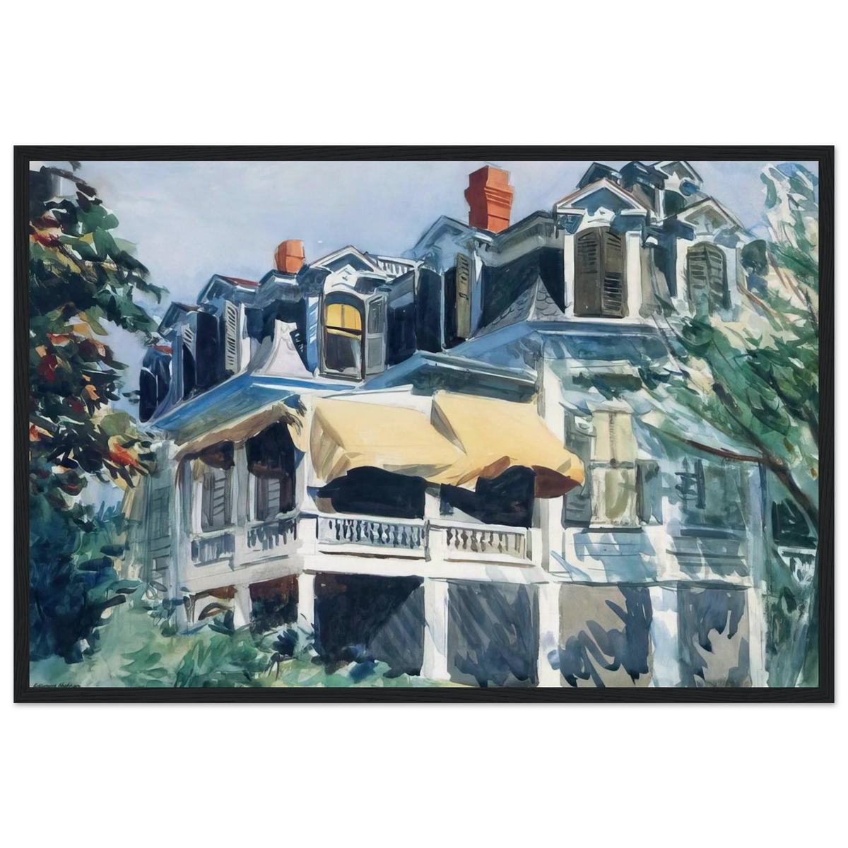 The Mansard Roof Framed Poster | Edward Hopper Framed Prints Wall Art | Edward Hopper Print