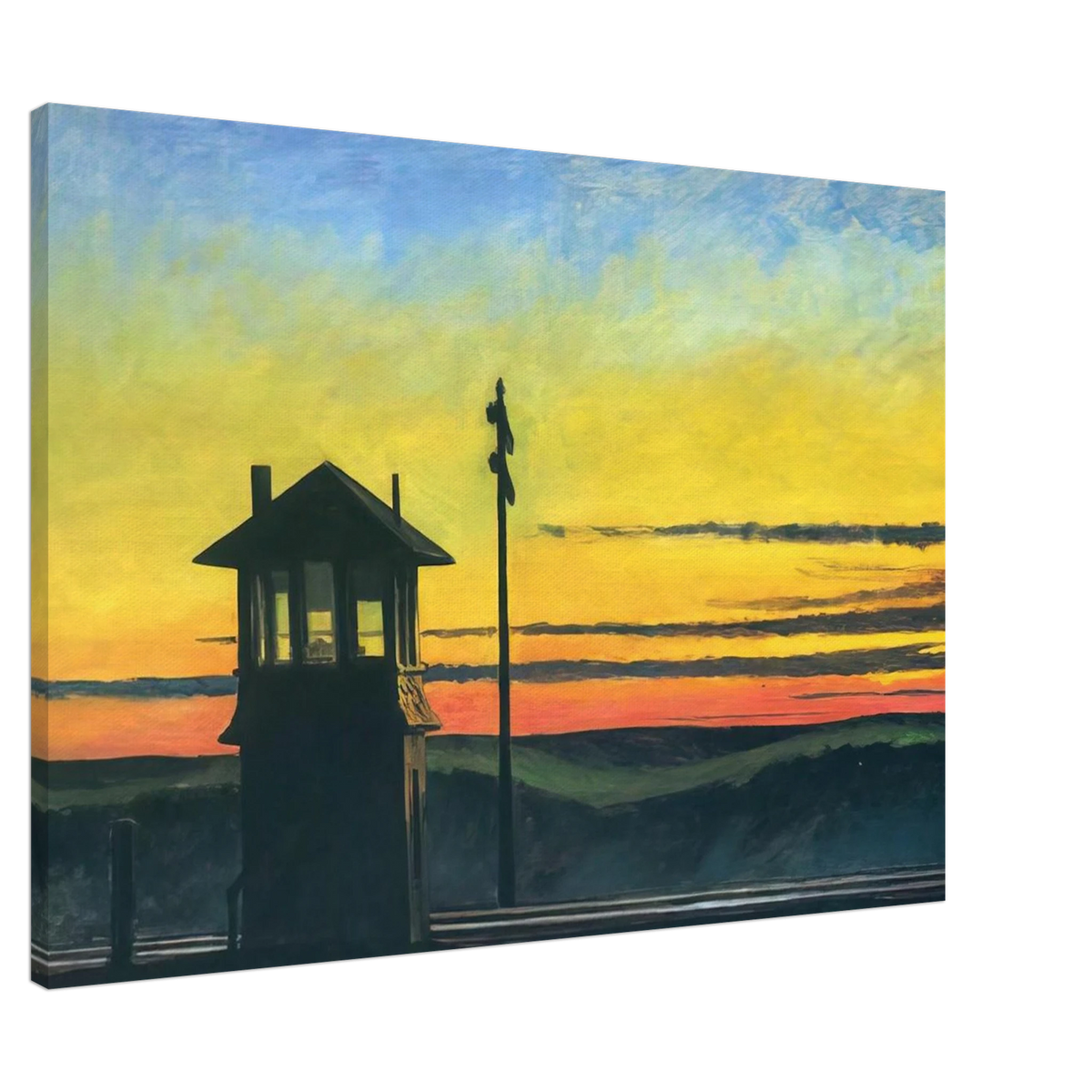 Railroad Sunset Canvas | Edward Hopper Canvas | Edward Hopper Print