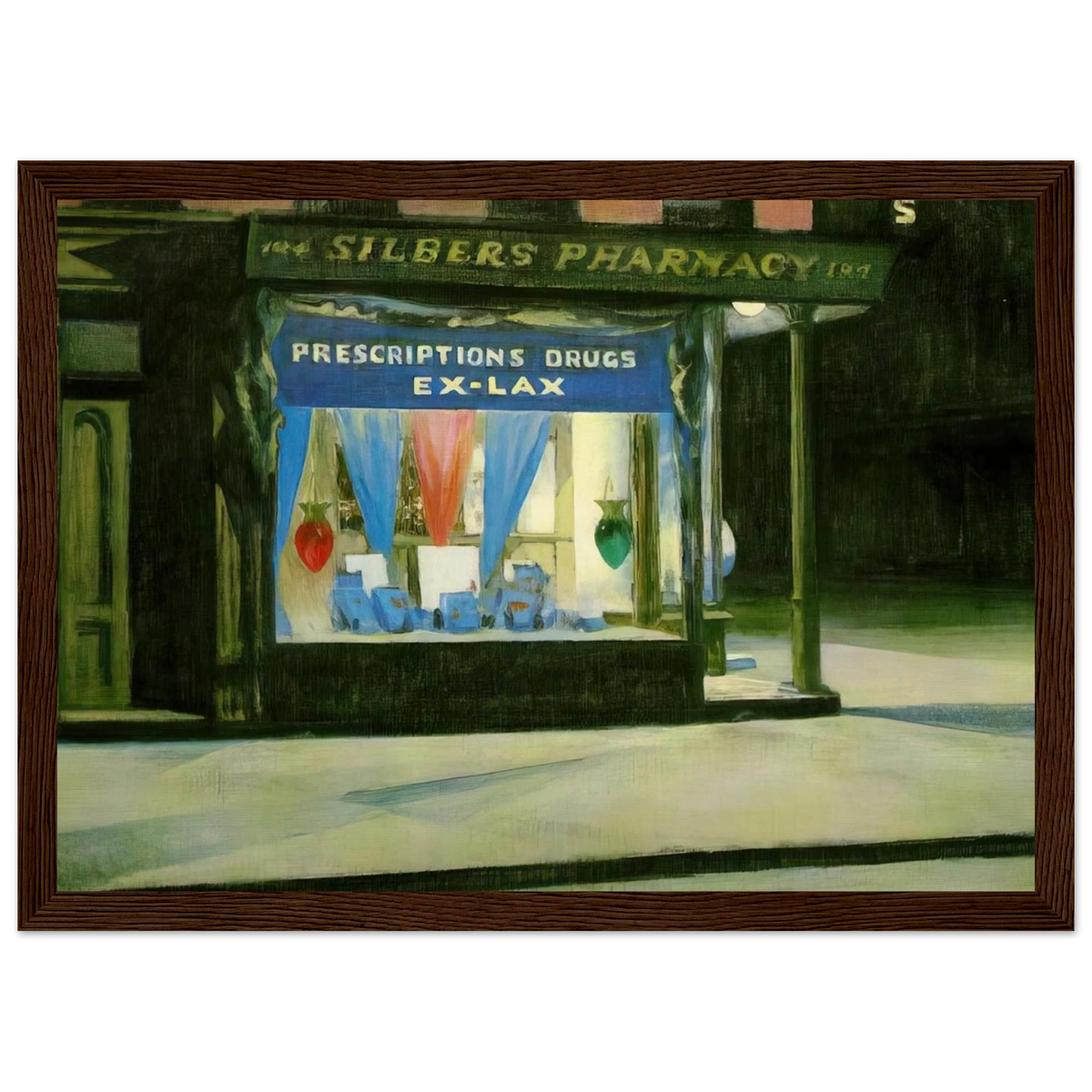 Drug Store Framed Poster | Edward Hopper Framed Prints Wall Art | Edward Hopper Print