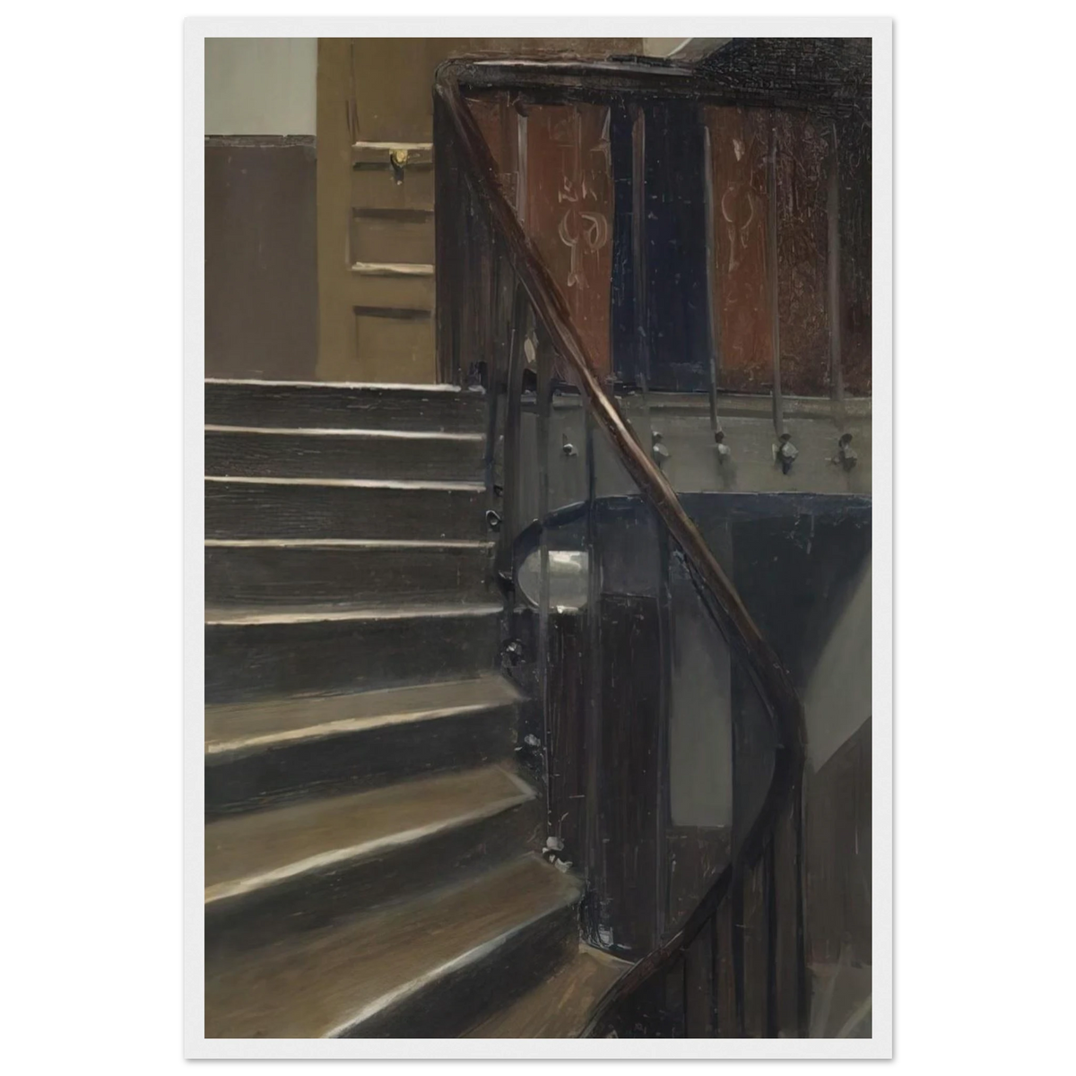 Stairway at 48 rue de Lille, Paris Framed Poster | Edward Hopper Framed Prints Wall Art | Edward Hopper Print