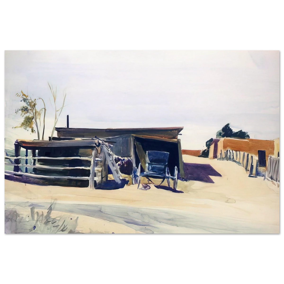 Adobes and Shed, New Mexico Poster | Edward Hopper Poster | Edward Hopper Print