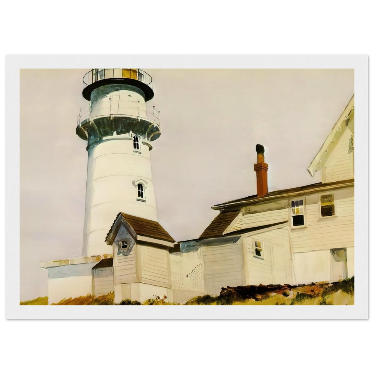 Light at Two lights Framed Poster | Edward Hopper Framed Prints Wall Art | Edward Hopper Print