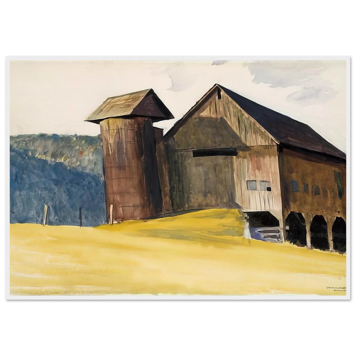 Barn and Silo, Vermont Framed Poster | Edward Hopper Framed Prints Wall Art | Edward Hopper Print