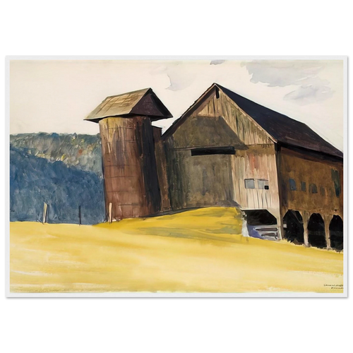 Barn and Silo, Vermont Framed Poster | Edward Hopper Framed Prints Wall Art | Edward Hopper Print