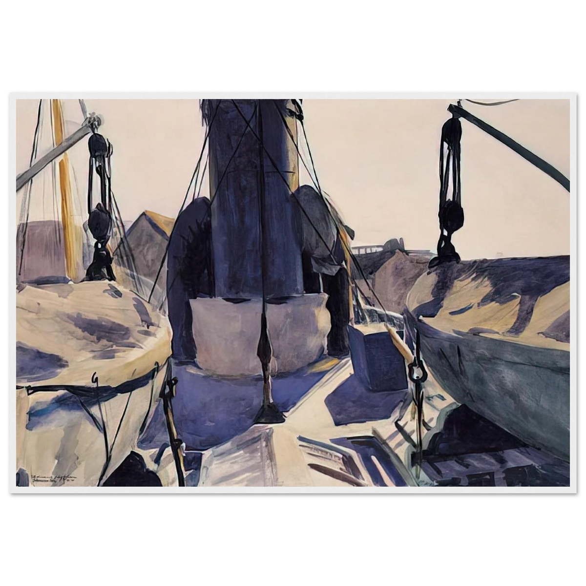 Funnel of Trawler Framed Poster | Edward Hopper Framed Prints Wall Art | Edward Hopper Print
