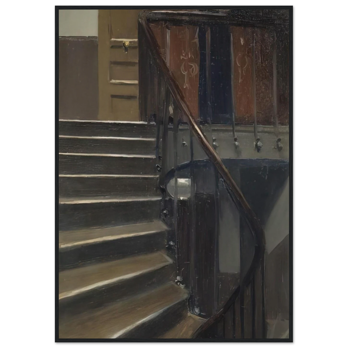 Stairway at 48 rue de Lille, Paris Framed Poster | Edward Hopper Framed Prints Wall Art | Edward Hopper Print