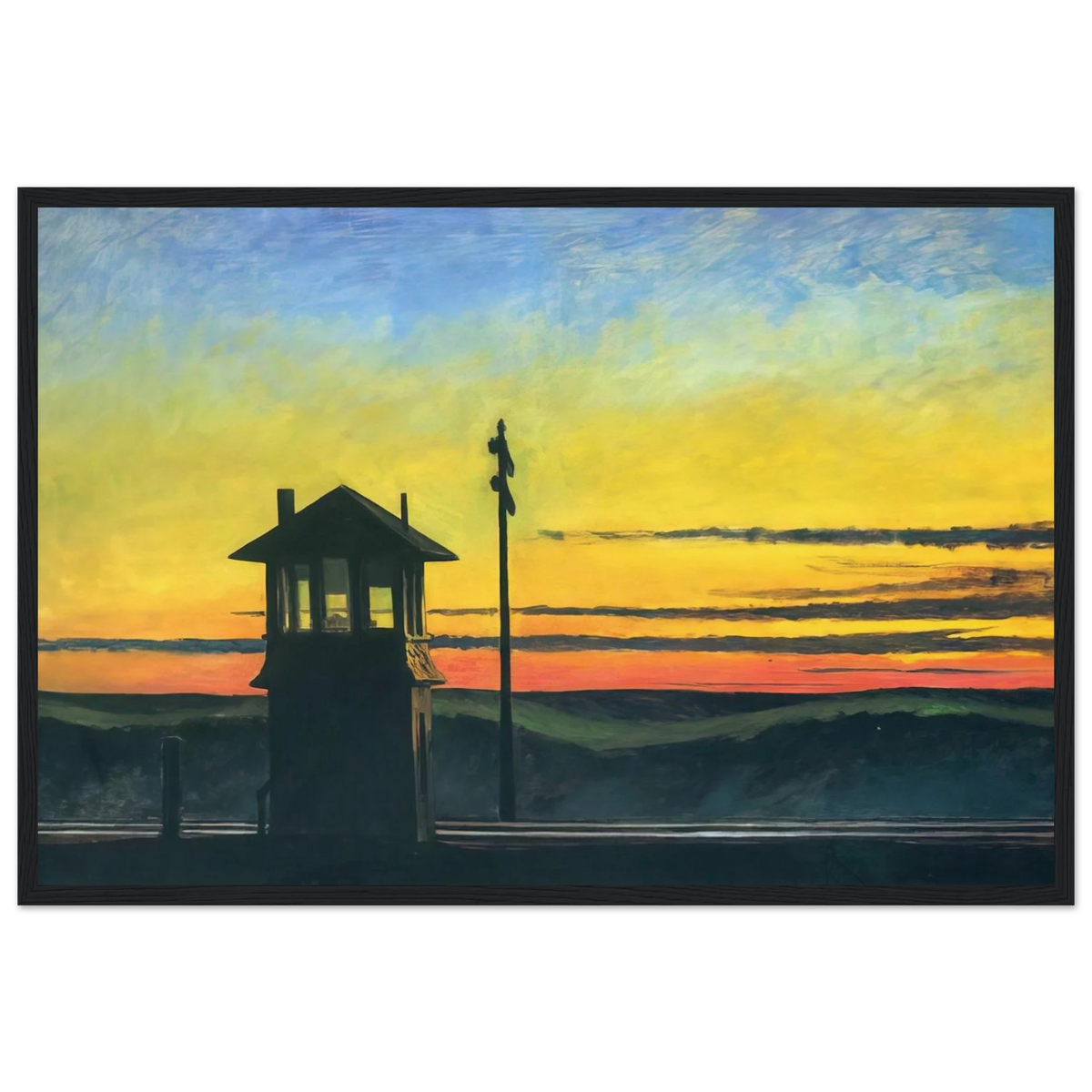 Railroad Sunset Framed Poster | Edward Hopper Framed Prints Wall Art | Edward Hopper Print