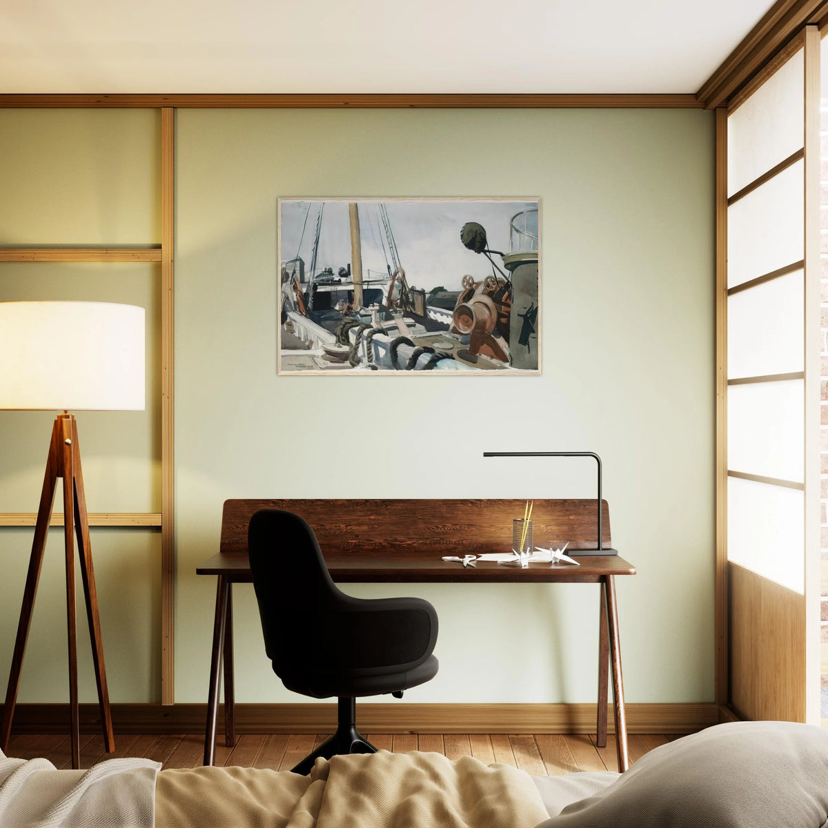 Deck of a Beam Trawler, Gloucester Framed Poster | Edward Hopper Framed Prints Wall Art | Edward Hopper Print