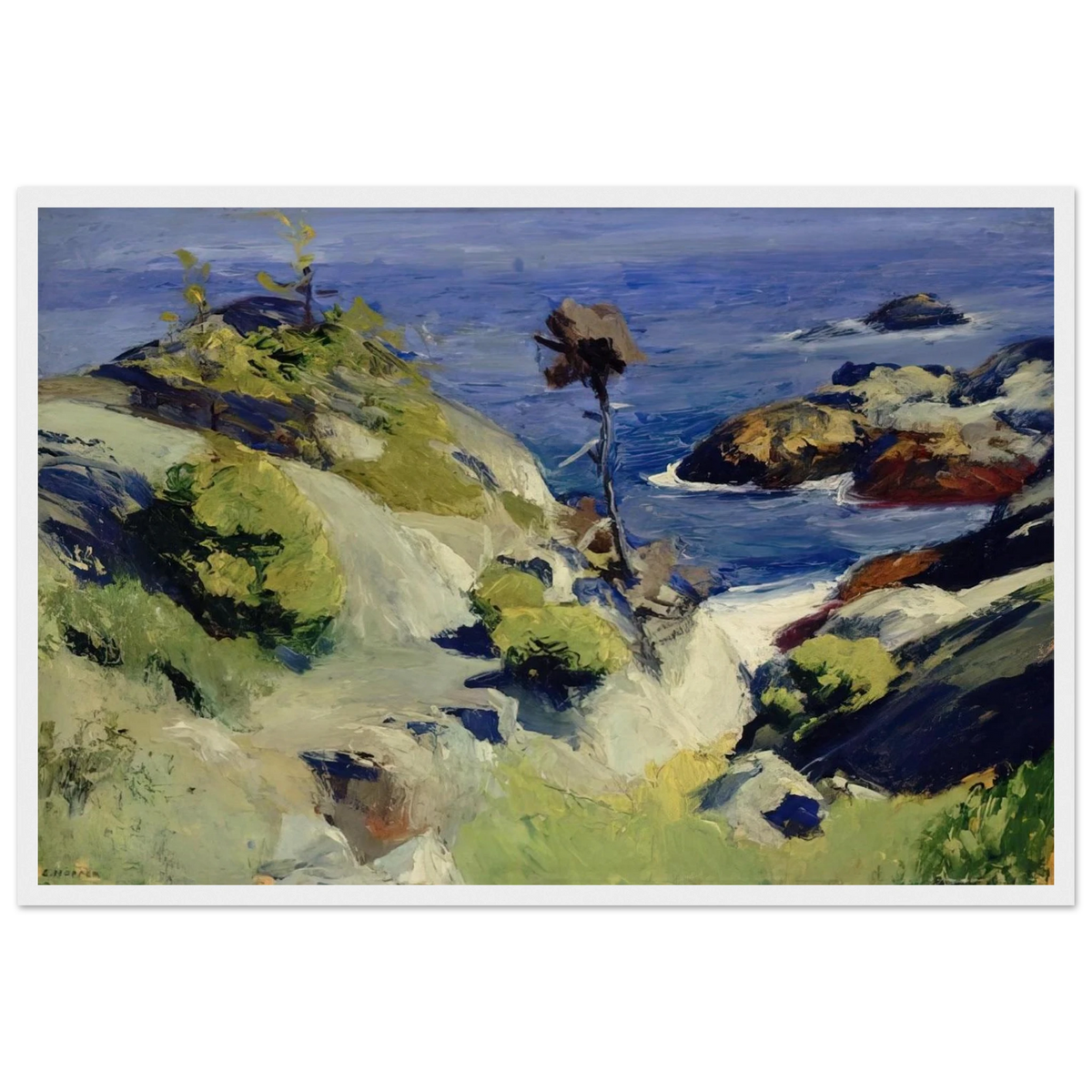 Monhegan Landscape Framed Poster | Edward Hopper Framed Prints Wall Art | Edward Hopper Print