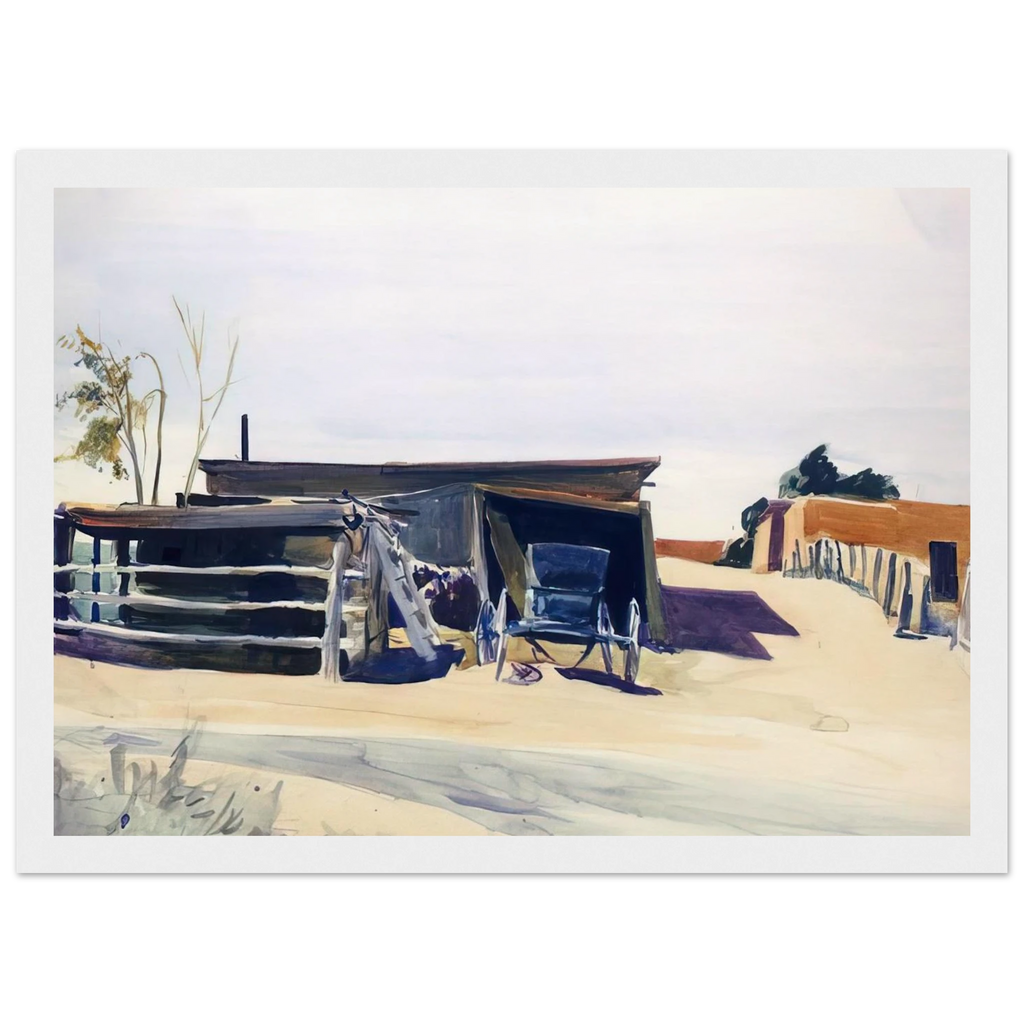 Adobes and Shed, New Mexico Framed Poster | Edward Hopper Framed Prints Wall Art | Edward Hopper Print