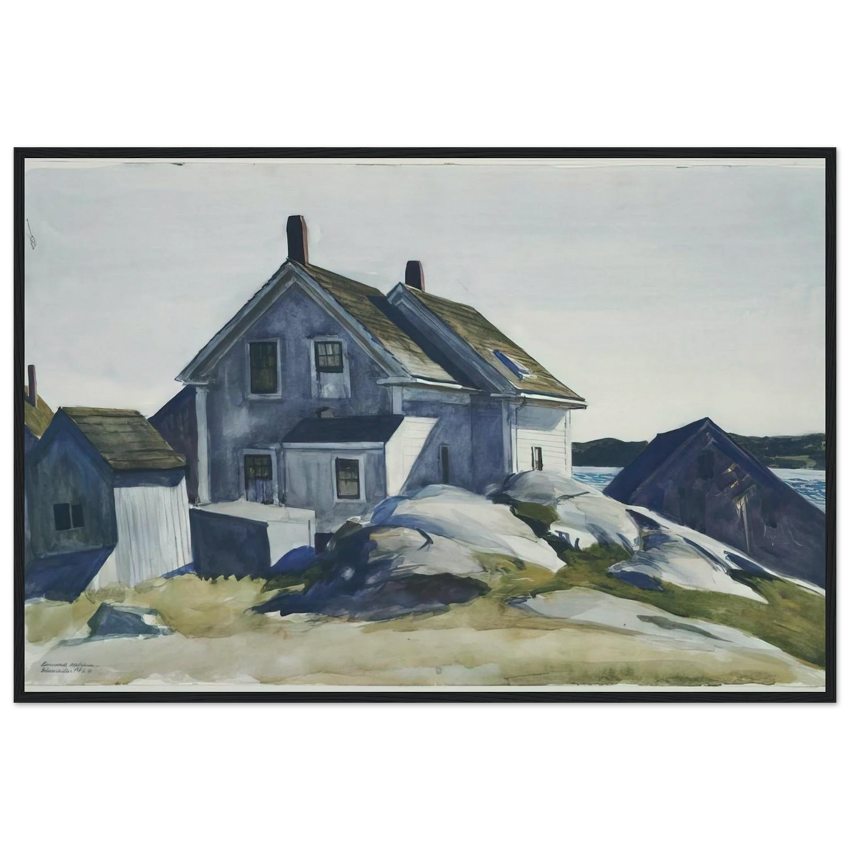 House at the Fort, Gloucester Framed Poster | Edward Hopper Framed Prints Wall Art | Edward Hopper Print