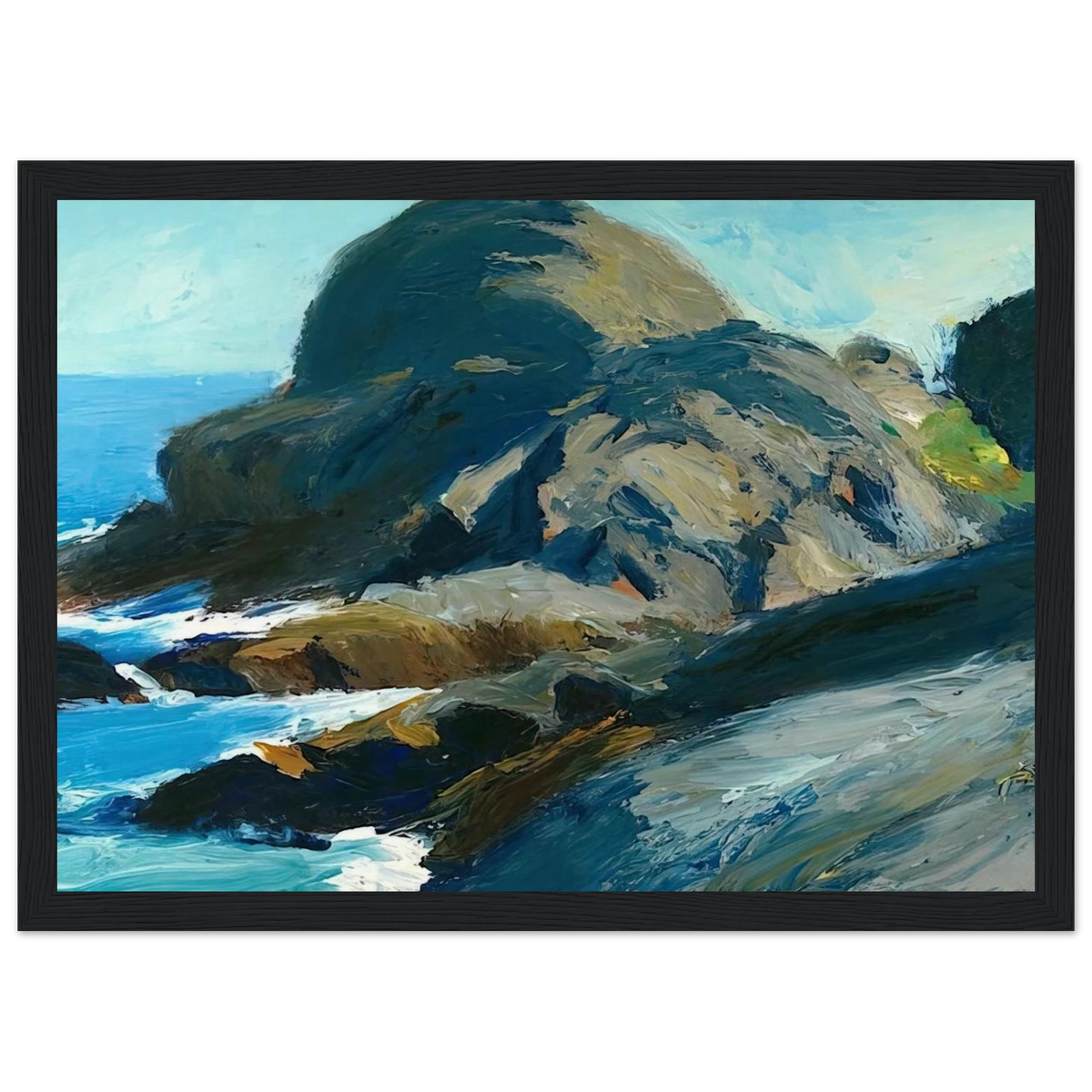 Rocky Shore Framed Poster | Edward Hopper Framed Prints Wall Art | Edward Hopper Print