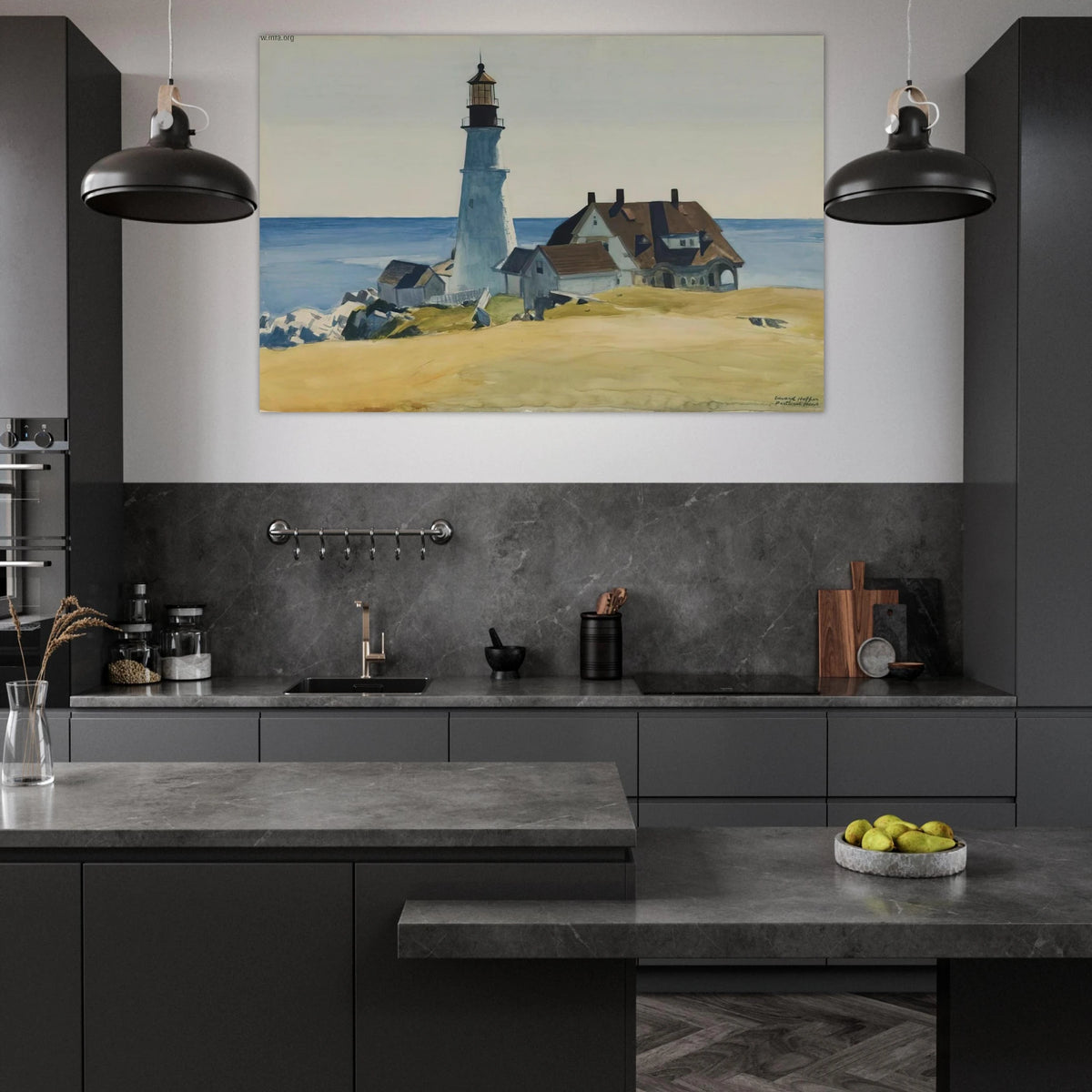 Lighthouse and Buildings, Portland Head, Cape Elizabeth, Maine Poster | Edward Hopper Poster | Edward Hopper Print
