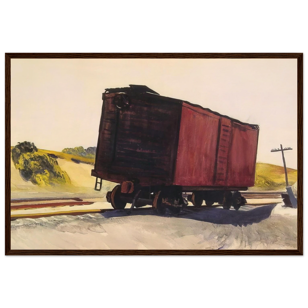 Freight Car at Truro Framed Poster | Edward Hopper Framed Prints Wall Art | Edward Hopper Print