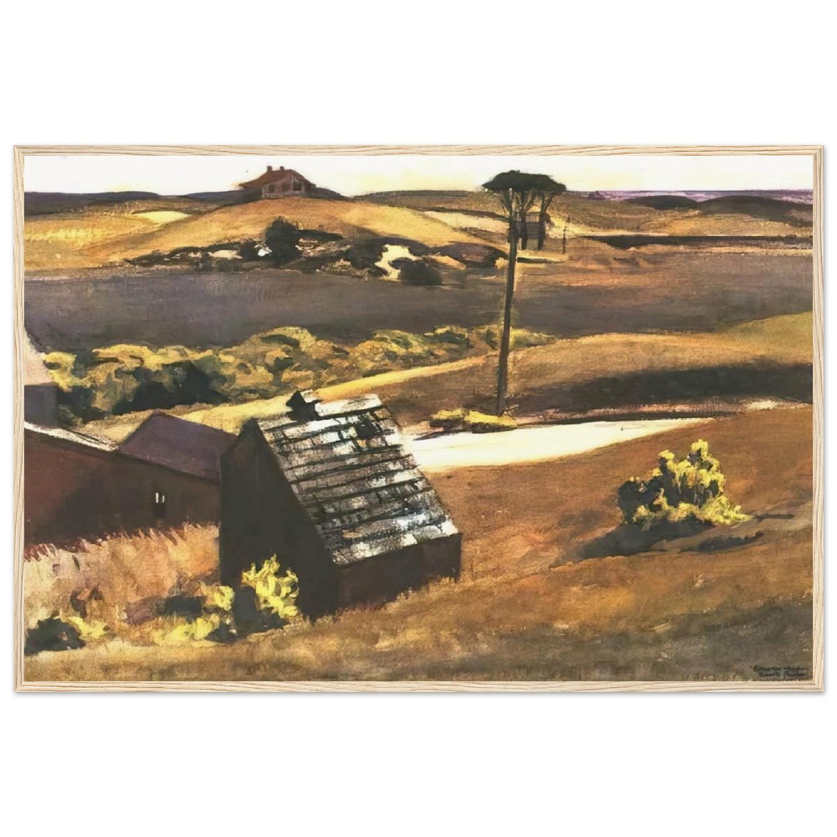 Burly Cobb Hen Coop and Barn Framed Poster | Edward Hopper Framed Prints Wall Art | Edward Hopper Print