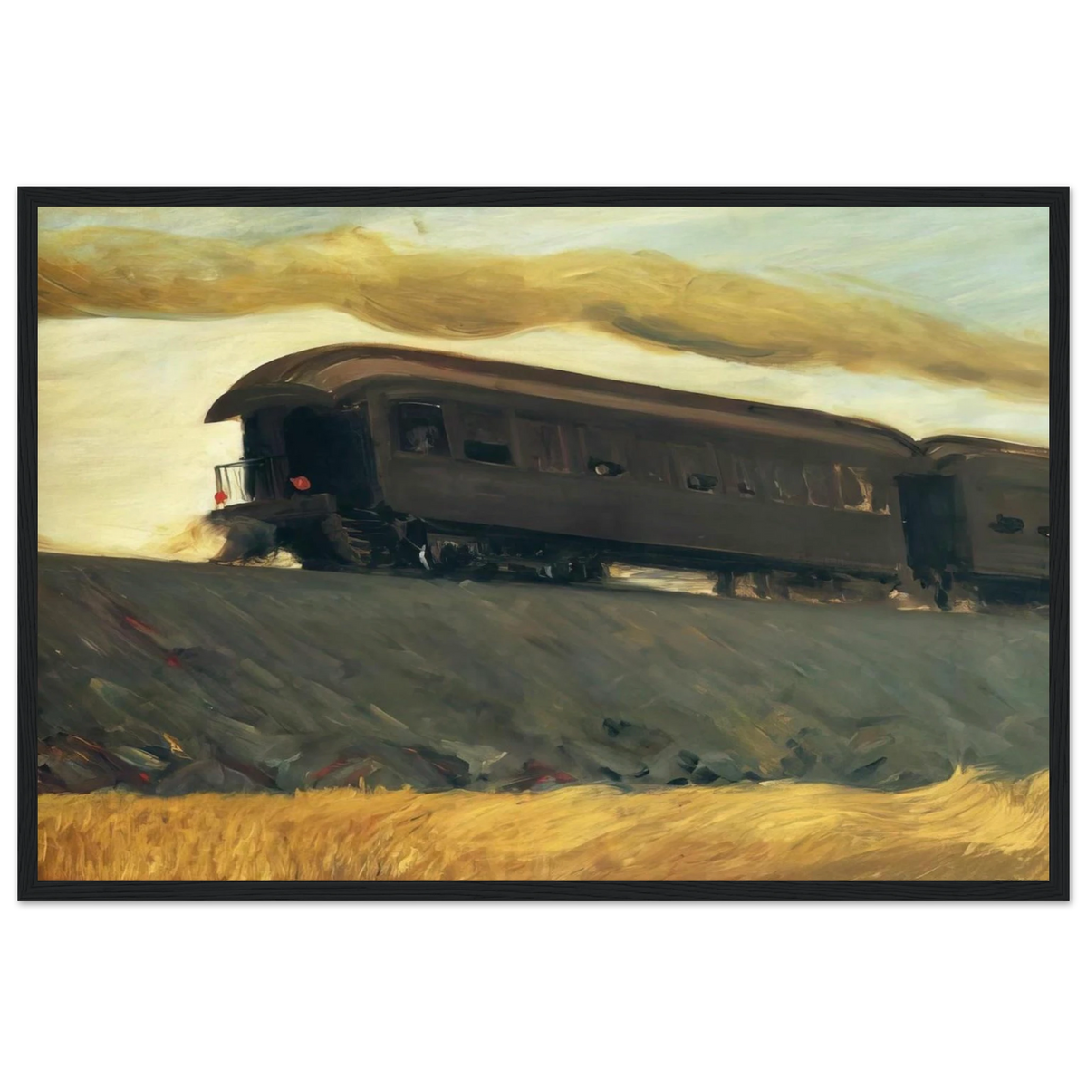 Railroad Train Framed Poster | Edward Hopper Framed Prints Wall Art | Edward Hopper Print