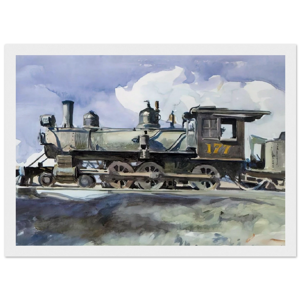 D. and R. G. Locomotive Framed Poster | Edward Hopper Framed Prints Wall Art | Edward Hopper Print