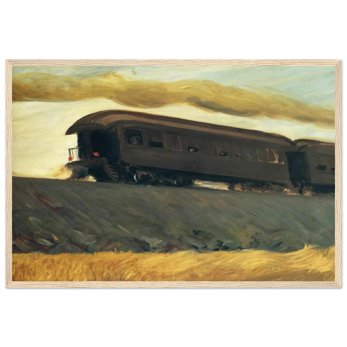 Railroad Train Framed Poster | Edward Hopper Framed Prints Wall Art | Edward Hopper Print