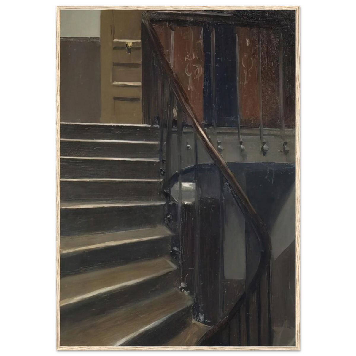 Stairway at 48 rue de Lille, Paris Framed Poster | Edward Hopper Framed Prints Wall Art | Edward Hopper Print