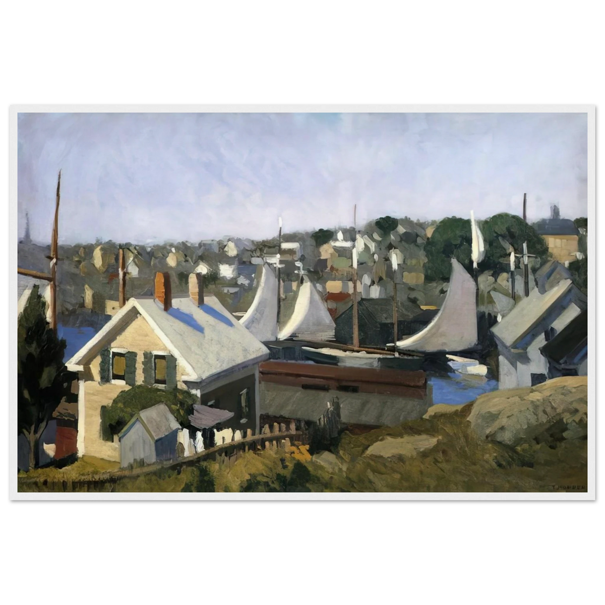 Gloucester Harbor Framed Poster | Edward Hopper Framed Prints Wall Art | Edward Hopper Print