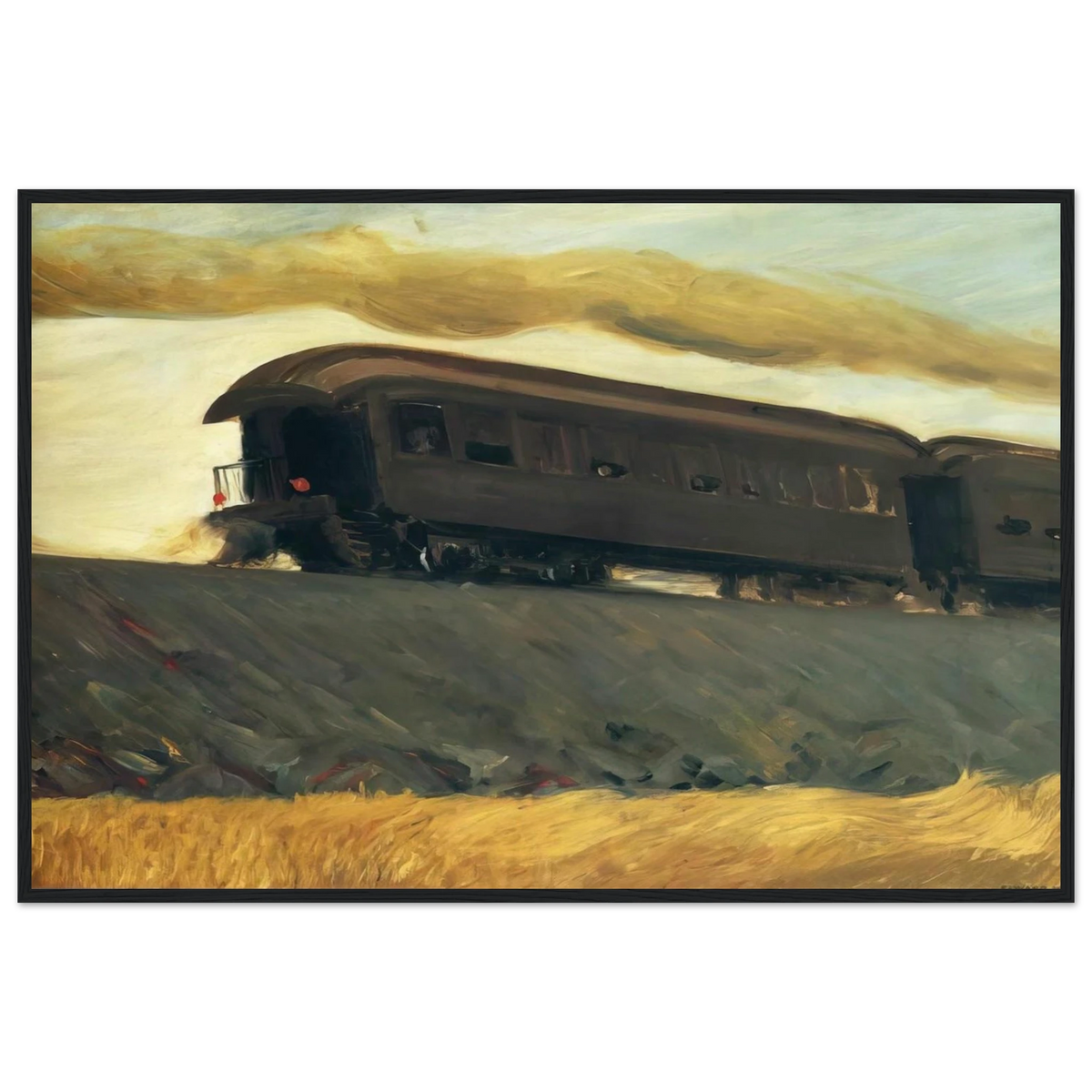 Railroad Train Framed Poster | Edward Hopper Framed Prints Wall Art | Edward Hopper Print