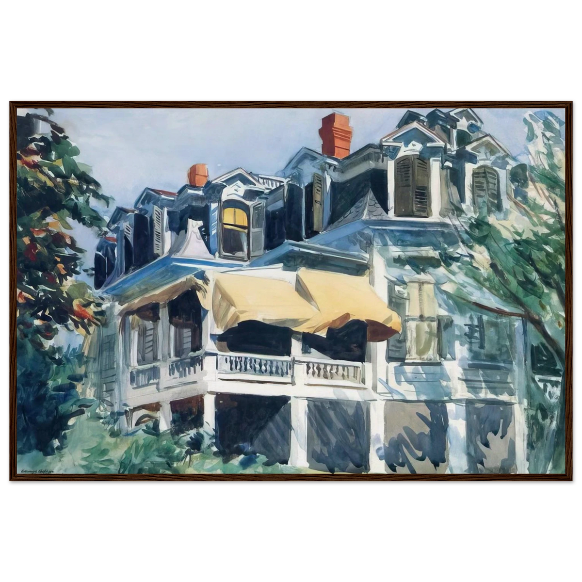 The Mansard Roof Framed Poster | Edward Hopper Framed Prints Wall Art | Edward Hopper Print