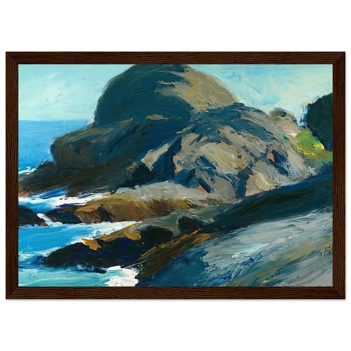Rocky Shore Framed Poster | Edward Hopper Framed Prints Wall Art | Edward Hopper Print