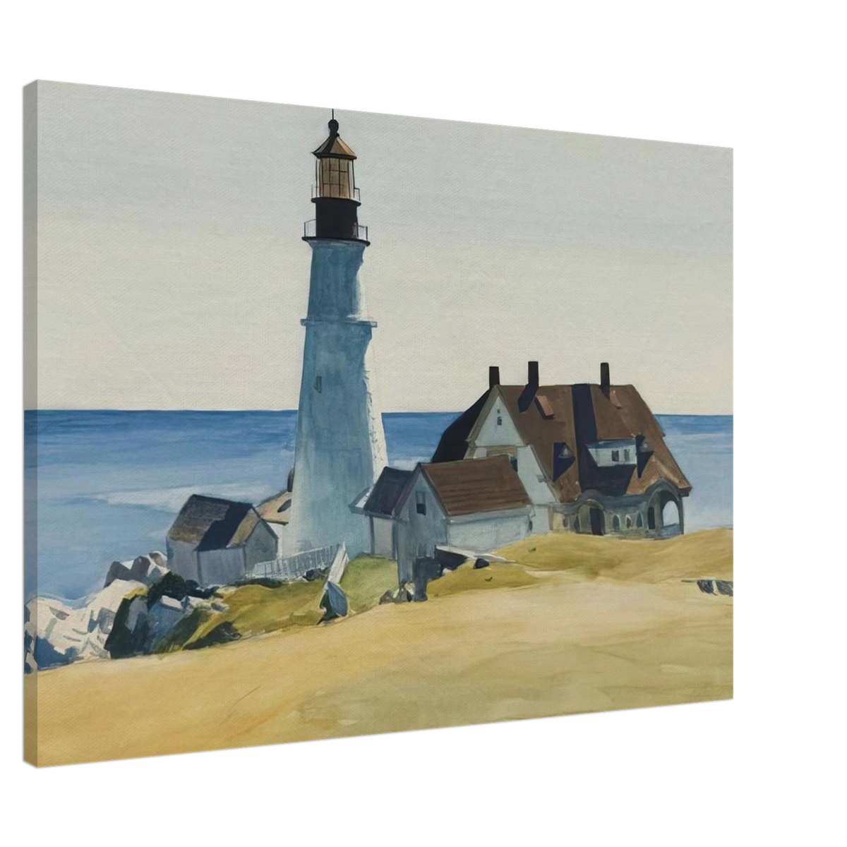 Lighthouse and Buildings, Portland Head, Cape Elizabeth, Maine Canvas | Edward Hopper Canvas | Edward Hopper Print