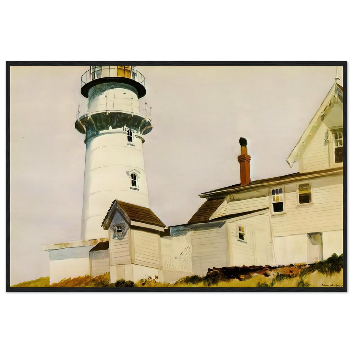 Light at Two lights Framed Poster | Edward Hopper Framed Prints Wall Art | Edward Hopper Print
