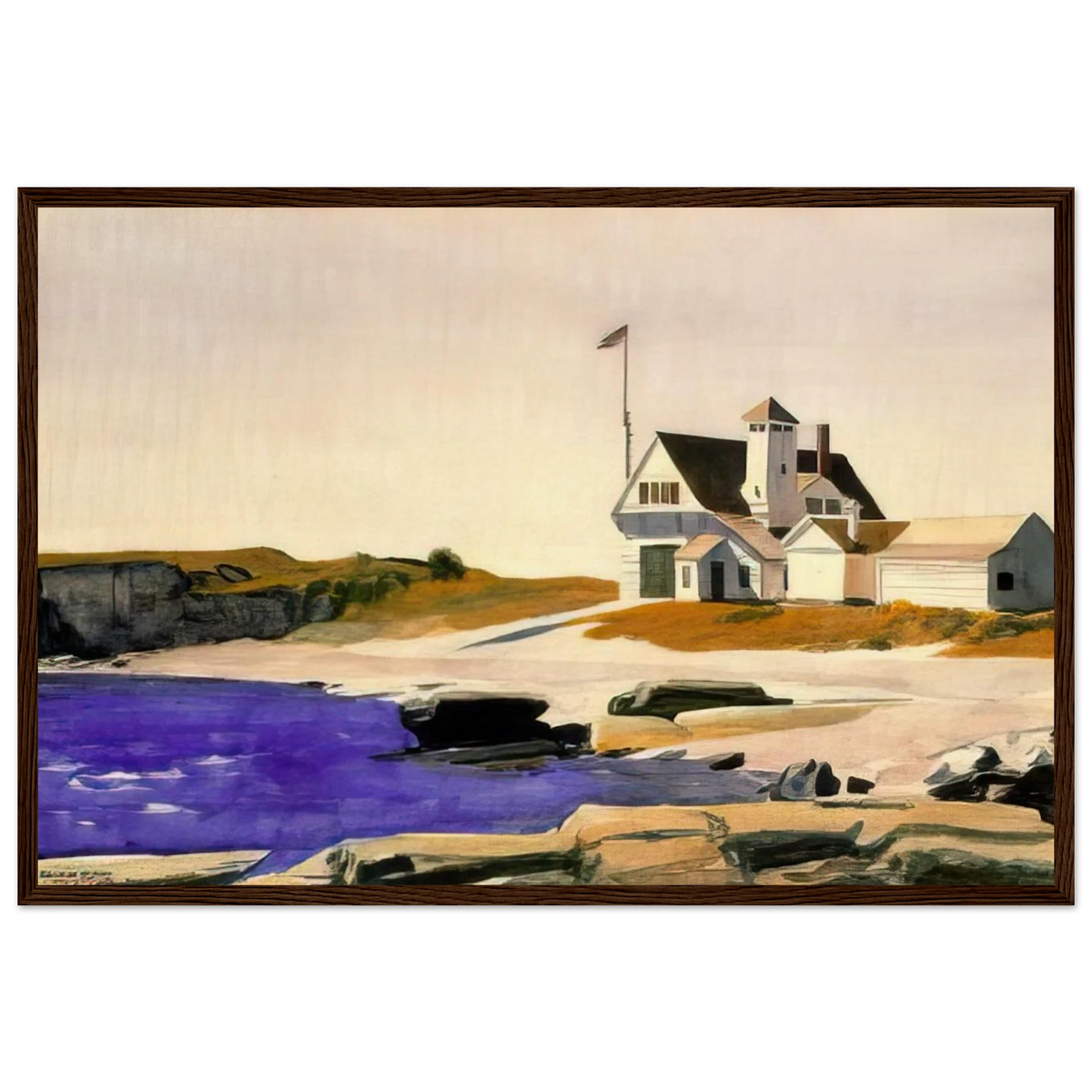 Coast Guard Station, Two Lights, Maine Framed Poster | Edward Hopper Framed Prints Wall Art | Edward Hopper Print