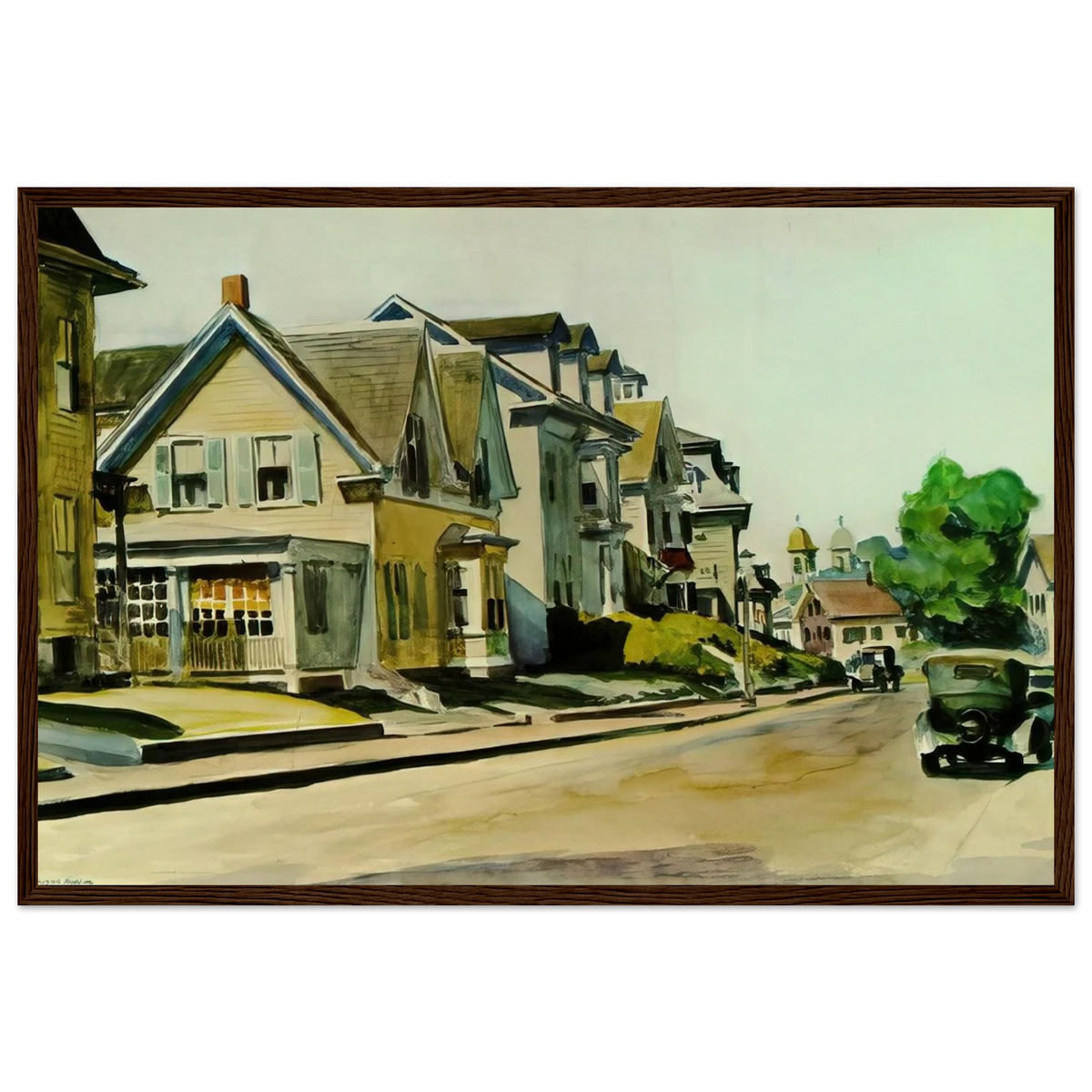 Sun on Prospect Street Gloucester, Massachusetts Framed Poster | Edward Hopper Framed Prints Wall Art | Edward Hopper Print