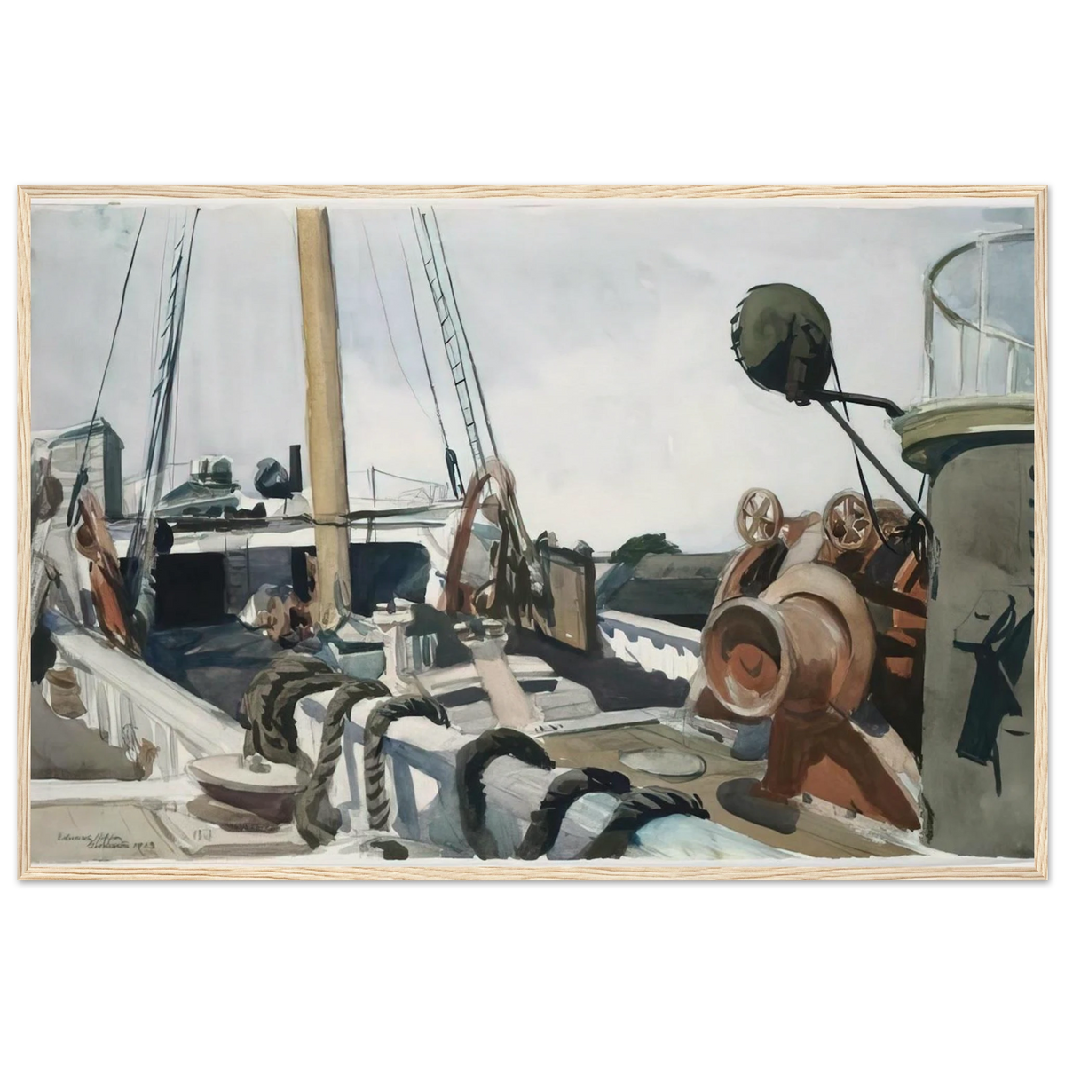 Deck of a Beam Trawler, Gloucester Framed Poster | Edward Hopper Framed Prints Wall Art | Edward Hopper Print