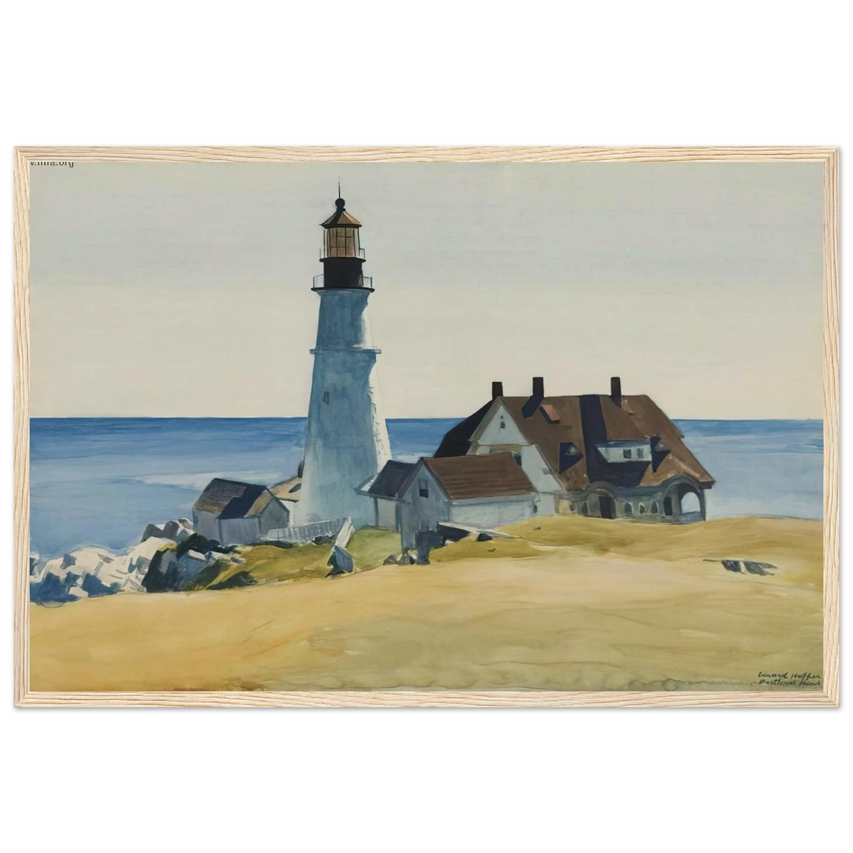 Lighthouse and Buildings, Portland Head, Cape Elizabeth, Maine Framed Poster | Edward Hopper Framed Prints Wall Art | Edward Hopper Print