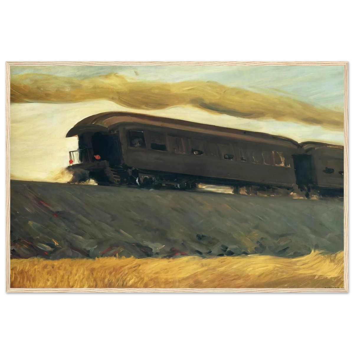 Railroad Train Framed Poster | Edward Hopper Framed Prints Wall Art | Edward Hopper Print