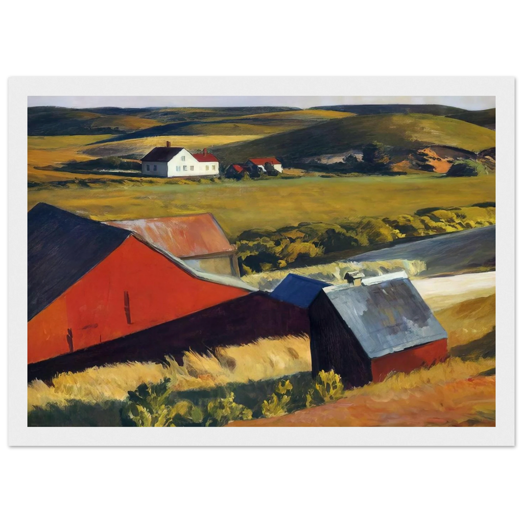 Cobbs Barns and Distant Houses Framed Poster | Edward Hopper Framed Prints Wall Art | Edward Hopper Print