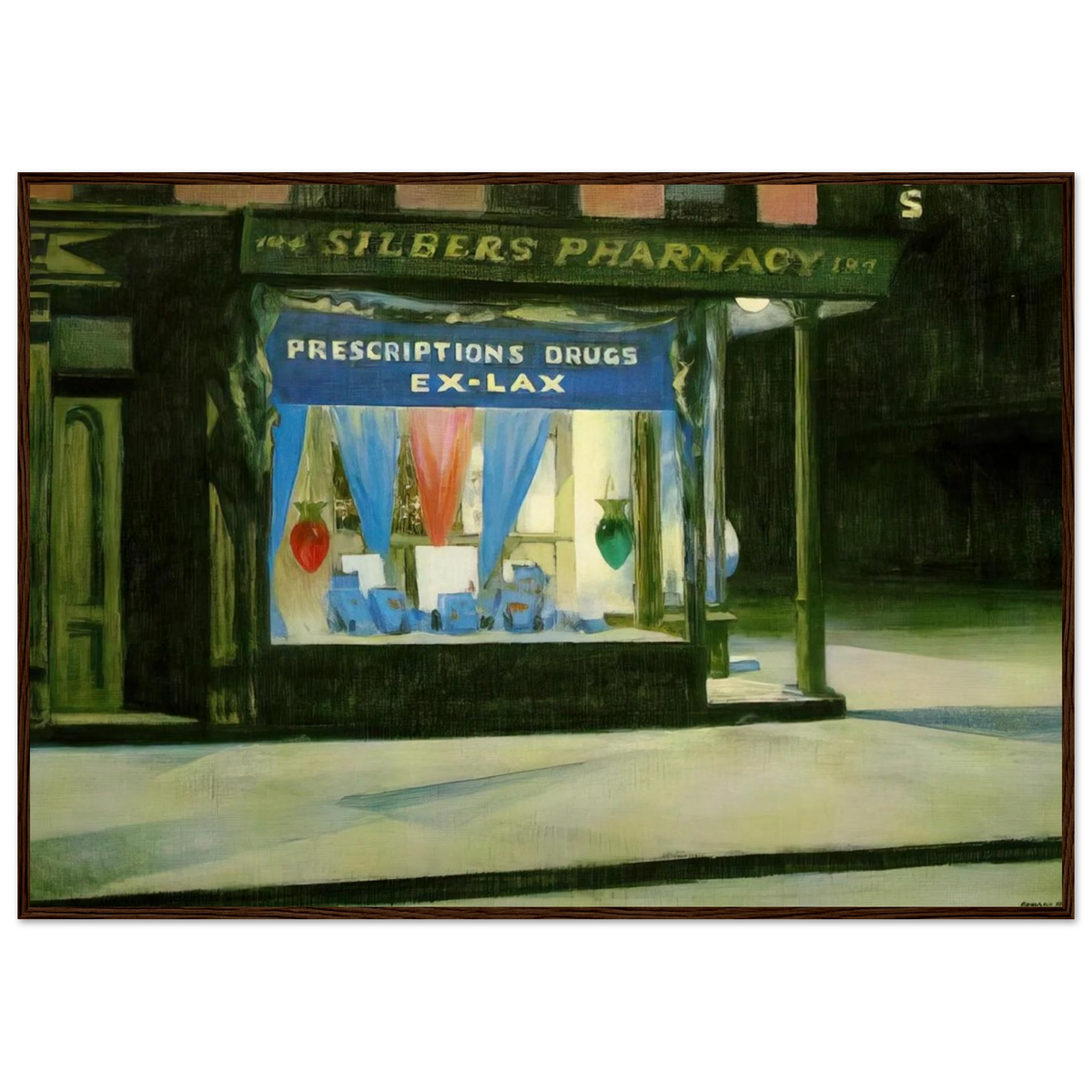 Drug Store Framed Poster | Edward Hopper Framed Prints Wall Art | Edward Hopper Print