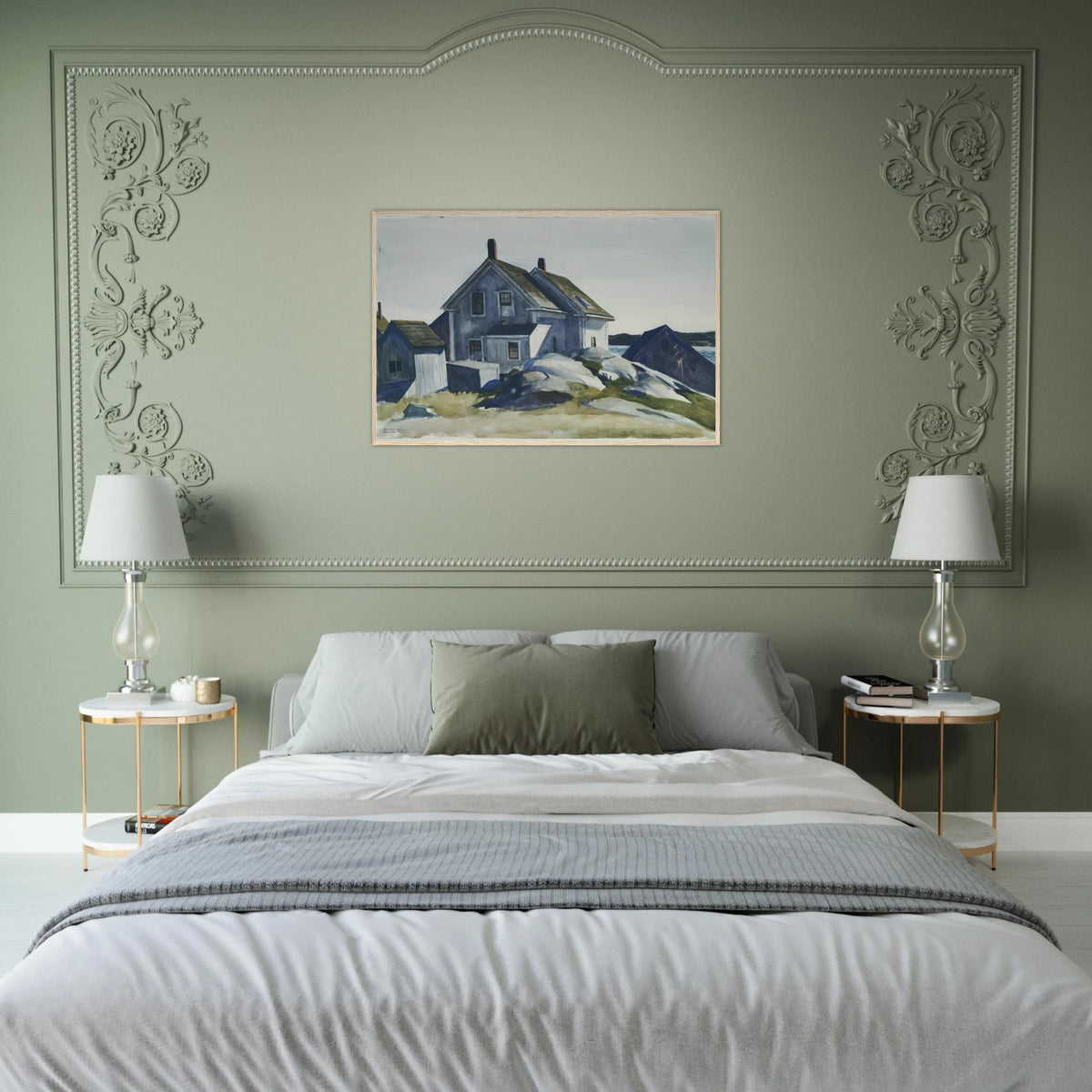 House at the Fort, Gloucester Framed Poster | Edward Hopper Framed Prints Wall Art | Edward Hopper Print
