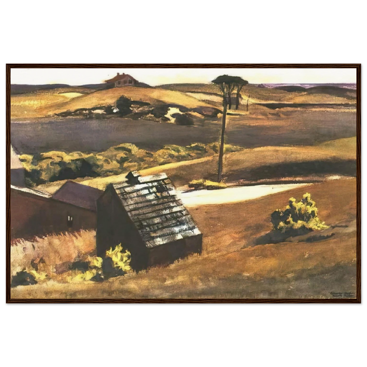 Burly Cobb Hen Coop and Barn Framed Poster | Edward Hopper Framed Prints Wall Art | Edward Hopper Print